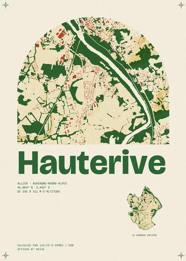 Affiche de Hauterive, calculée par 123-fr d'après l'IGN