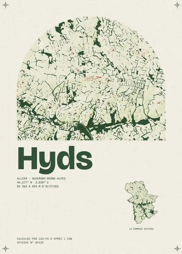Affiche de Hyds, calculée par 123-fr d'après l'IGN