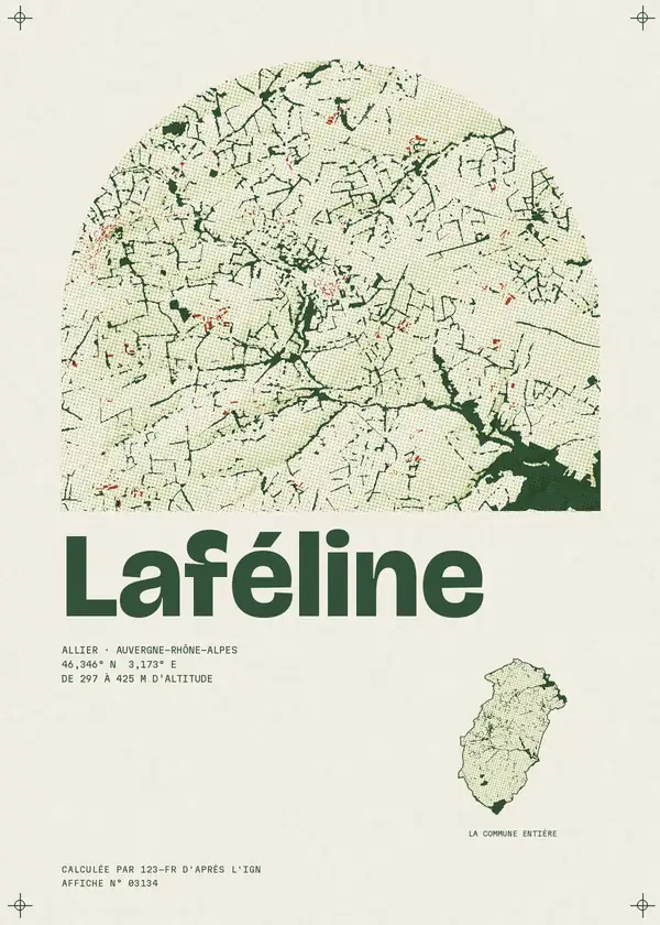 Affiche de Laféline, calculée par 123-fr d'après l'IGN