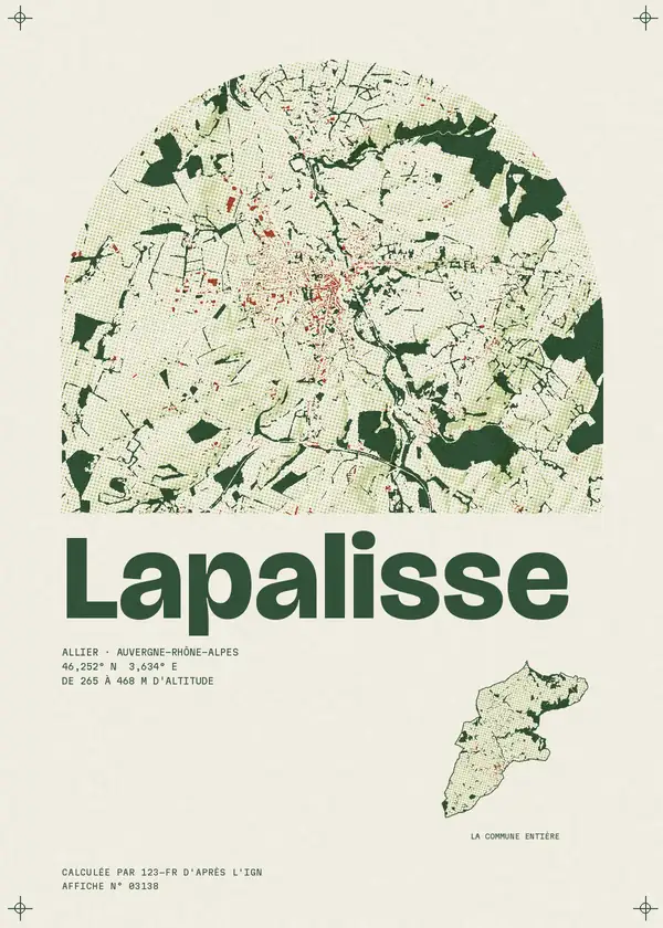 Affiche de Lapalisse, calculée par 123-fr d'après l'IGN