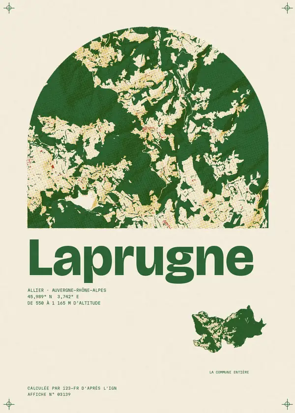 Affiche de Laprugne, calculée par 123-fr d'après l'IGN