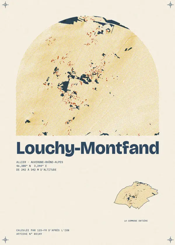 Affiche de Louchy-Montfand, calculée par 123-fr d'après l'IGN