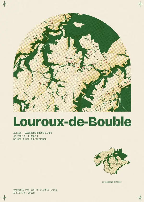 Affiche de Louroux-de-Bouble, calculée par 123-fr d'après l'IGN