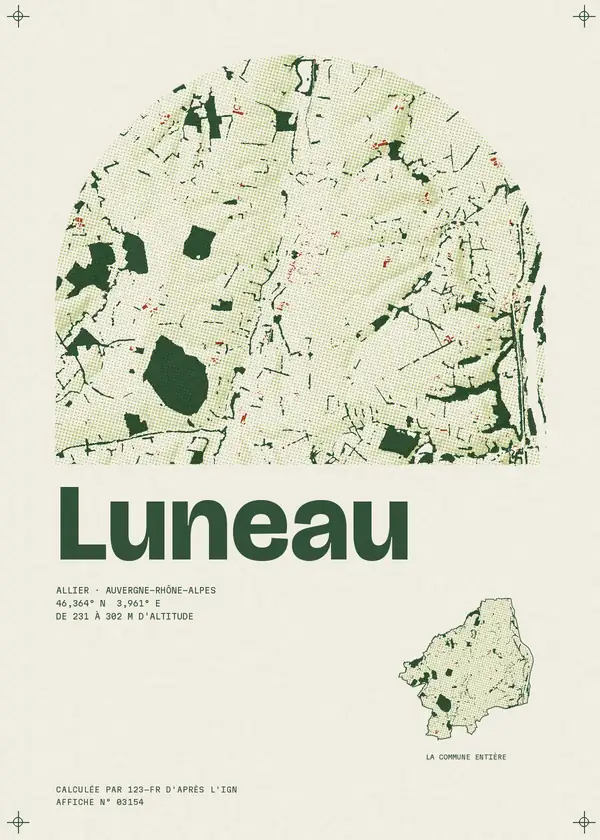 Affiche de Luneau, calculée par 123-fr d'après l'IGN