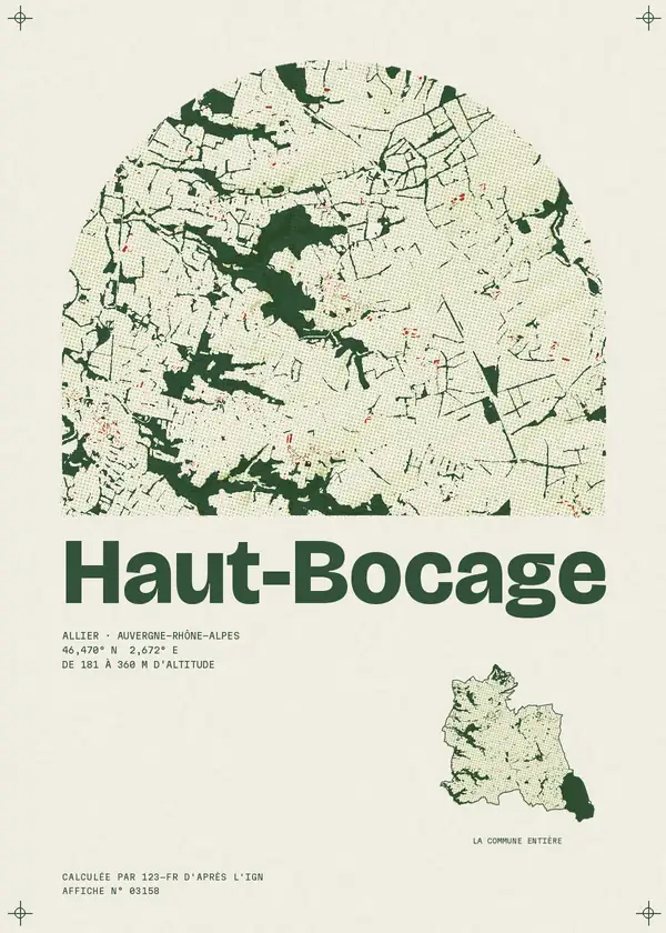Affiche de Haut-Bocage, calculée par 123-fr d'après l'IGN