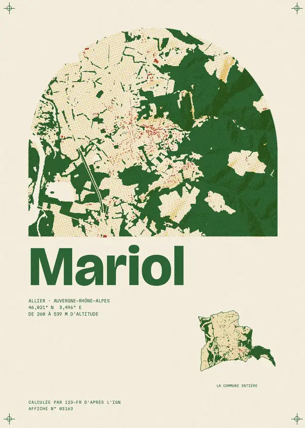 Affiche de Mariol, calculée par 123-fr d'après l'IGN