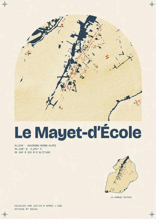 Affiche de Le Mayet-d'École, calculée par 123-fr d'après l'IGN