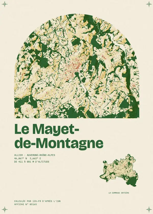 Affiche de Le Mayet-de-Montagne, calculée par 123-fr d'après l'IGN