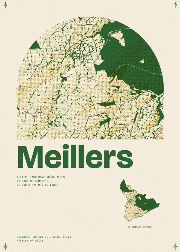 Affiche de Meillers, calculée par 123-fr d'après l'IGN