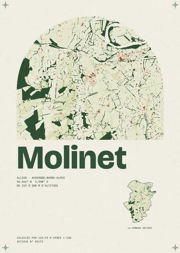 Affiche de Molinet, calculée par 123-fr d'après l'IGN