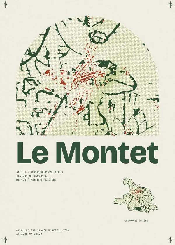 Affiche de Le Montet, calculée par 123-fr d'après l'IGN