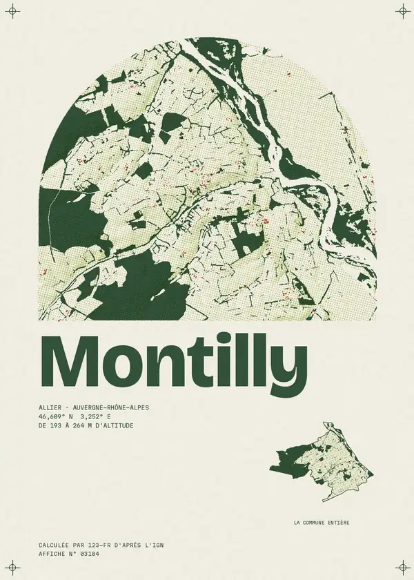 Affiche de Montilly, calculée par 123-fr d'après l'IGN