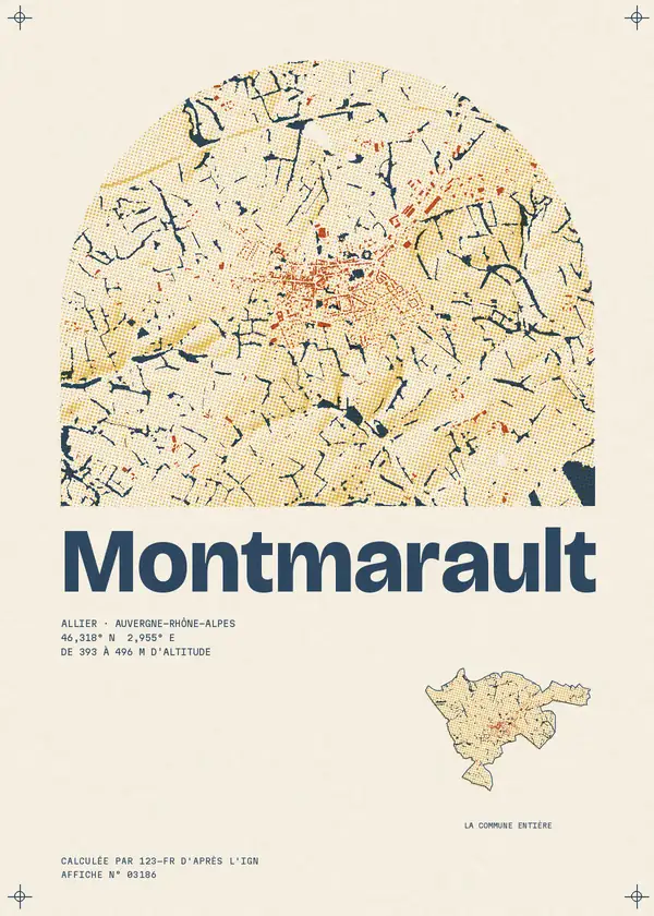 Affiche de Montmarault, calculée par 123-fr d'après l'IGN