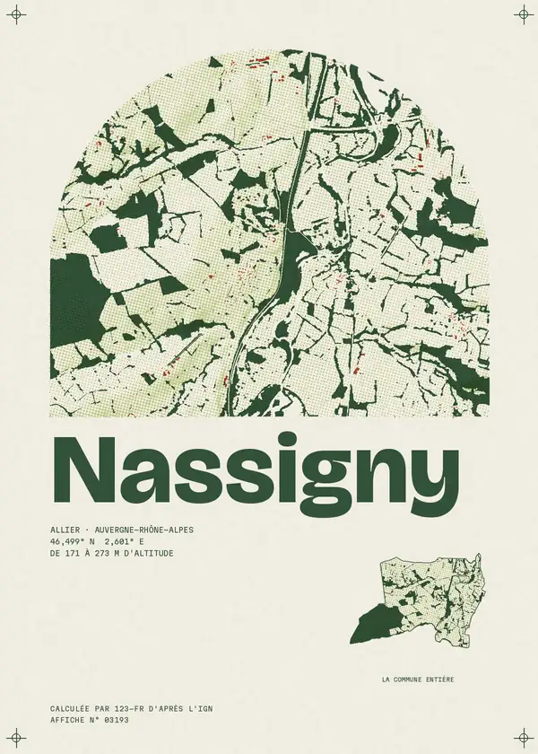 Affiche de Nassigny, calculée par 123-fr d'après l'IGN