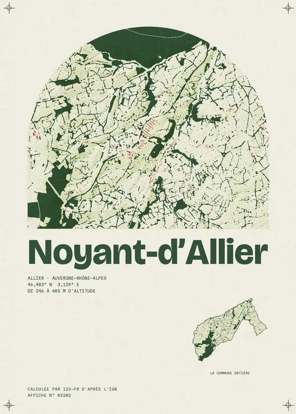 Affiche de Noyant-d'Allier, calculée par 123-fr d'après l'IGN