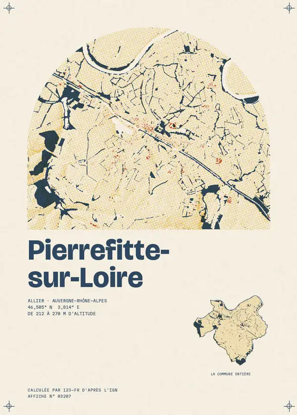 Affiche de Pierrefitte-sur-Loire, calculée par 123-fr d'après l'IGN