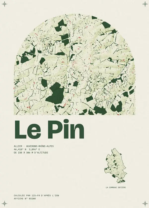 Affiche de Le Pin, calculée par 123-fr d'après l'IGN