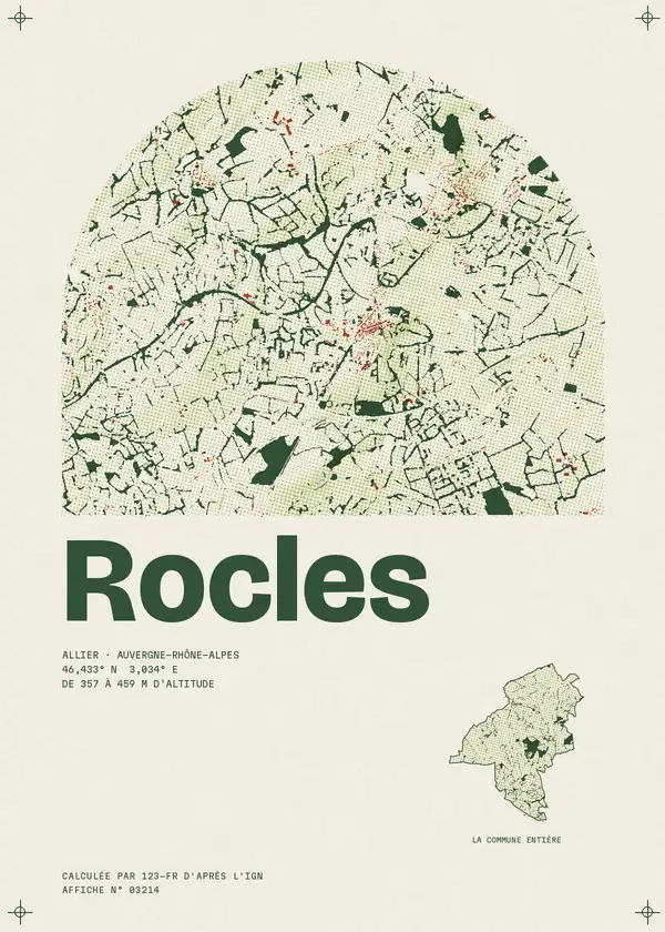 Affiche de Rocles, calculée par 123-fr d'après l'IGN