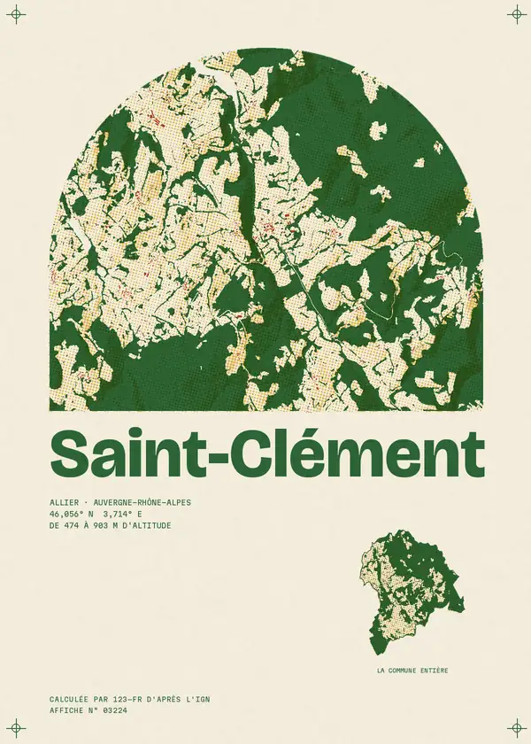 Affiche de Saint-Clément, calculée par 123-fr d'après l'IGN