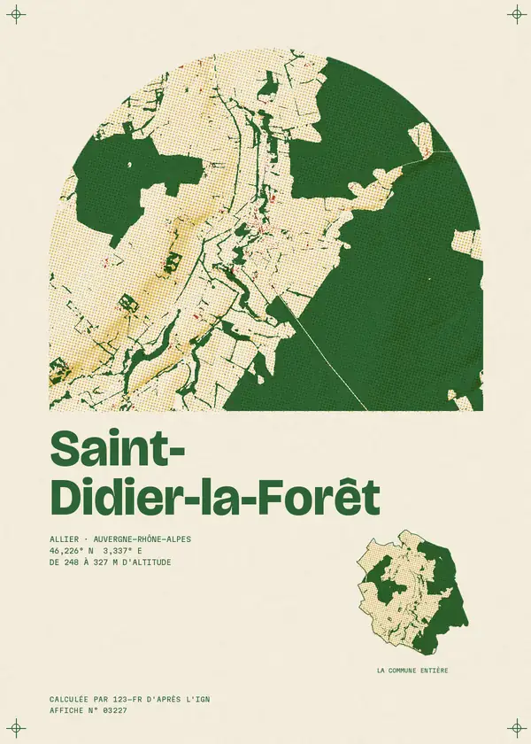 Affiche de Saint-Didier-la-Forêt, calculée par 123-fr d'après l'IGN