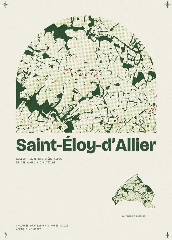 Affiche de Saint-Éloy-d'Allier, calculée par 123-fr d'après l'IGN