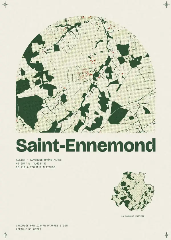 Affiche de Saint-Ennemond, calculée par 123-fr d'après l'IGN