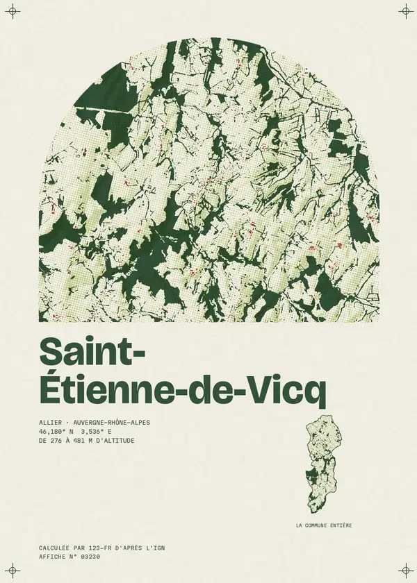 Affiche de Saint-Étienne-de-Vicq, calculée par 123-fr d'après l'IGN