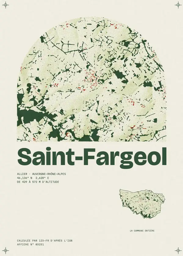 Affiche de Saint-Fargeol, calculée par 123-fr d'après l'IGN