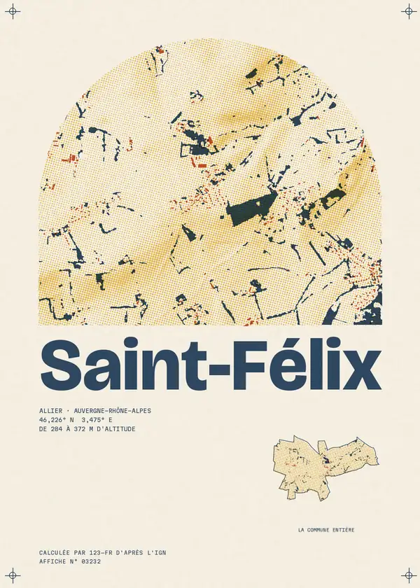 Affiche de Saint-Félix, calculée par 123-fr d'après l'IGN