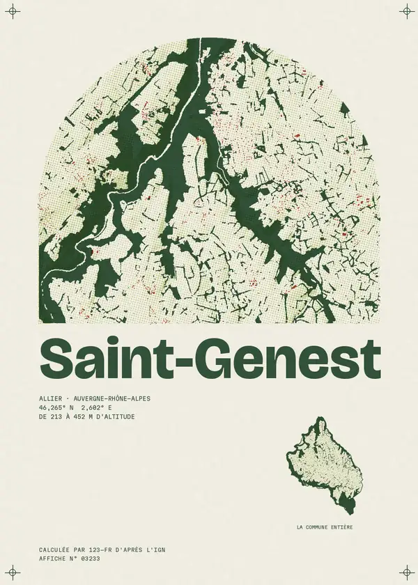 Affiche de Saint-Genest, calculée par 123-fr d'après l'IGN
