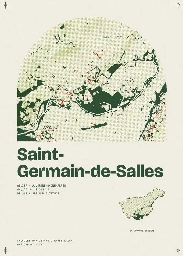Affiche de Saint-Germain-de-Salles, calculée par 123-fr d'après l'IGN