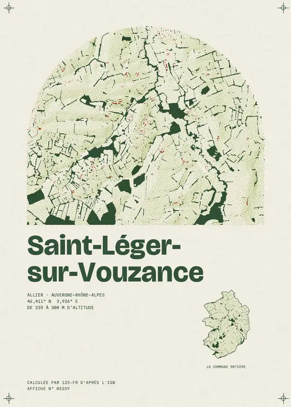 Affiche de Saint-Léger-sur-Vouzance, calculée par 123-fr d'après l'IGN