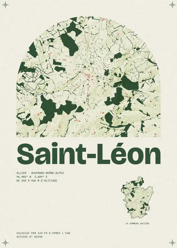 Affiche de Saint-Léon, calculée par 123-fr d'après l'IGN