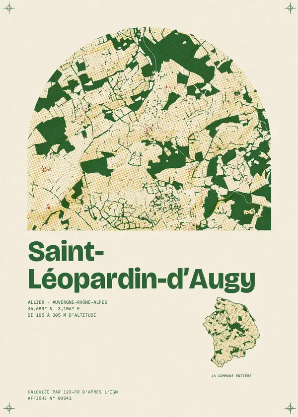 Affiche de Saint-Léopardin-d'Augy, calculée par 123-fr d'après l'IGN