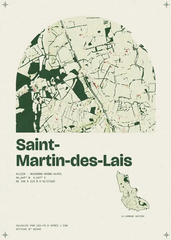 Affiche de Saint-Martin-des-Lais, calculée par 123-fr d'après l'IGN