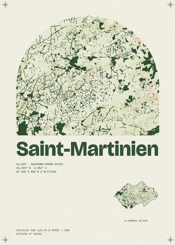Affiche de Saint-Martinien, calculée par 123-fr d'après l'IGN