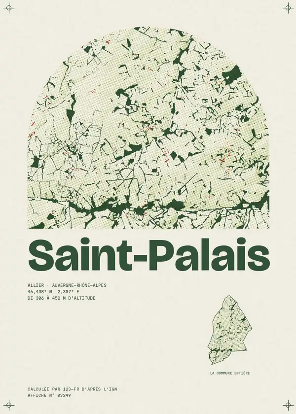 Affiche de Saint-Palais, calculée par 123-fr d'après l'IGN