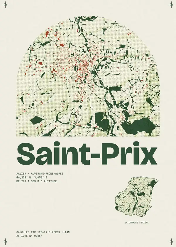 Affiche de Saint-Prix, calculée par 123-fr d'après l'IGN
