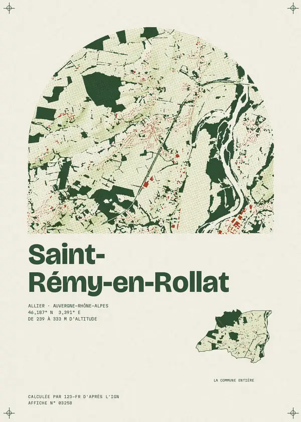 Affiche de Saint-Rémy-en-Rollat, calculée par 123-fr d'après l'IGN