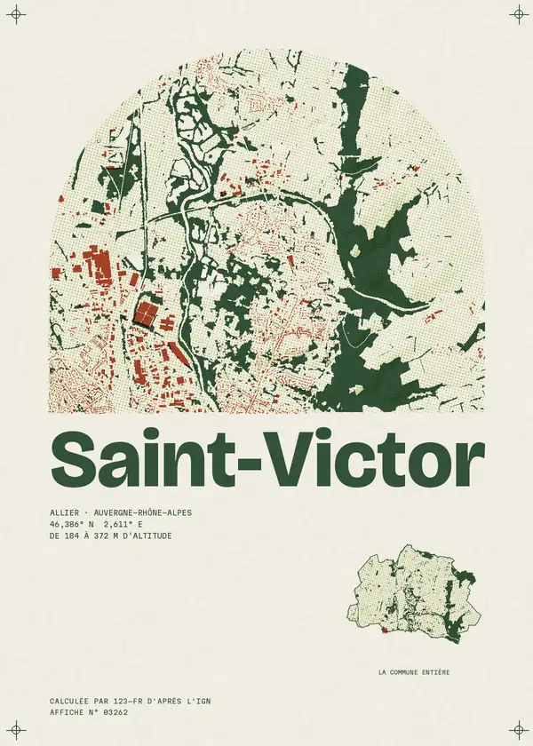 Affiche de Saint-Victor, calculée par 123-fr d'après l'IGN