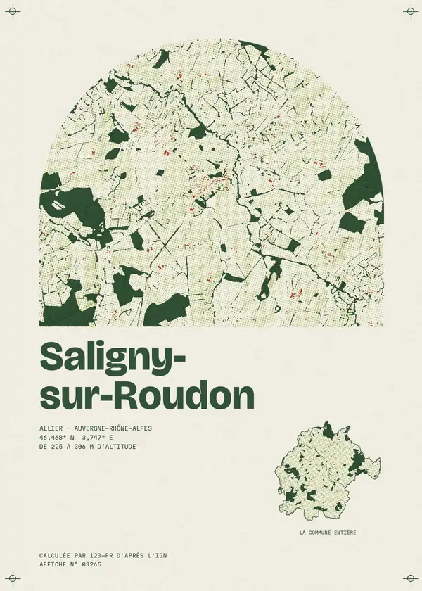 Affiche de Saligny-sur-Roudon, calculée par 123-fr d'après l'IGN