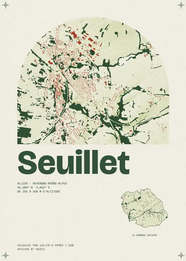Affiche de Seuillet, calculée par 123-fr d'après l'IGN
