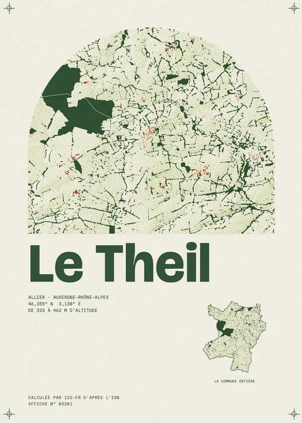 Affiche de Le Theil, calculée par 123-fr d'après l'IGN