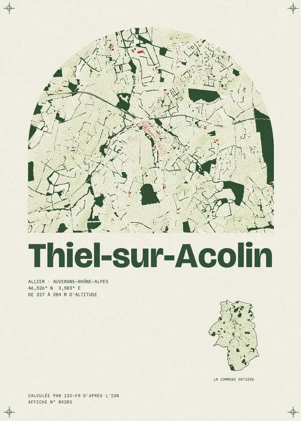 Affiche de Thiel-sur-Acolin, calculée par 123-fr d'après l'IGN
