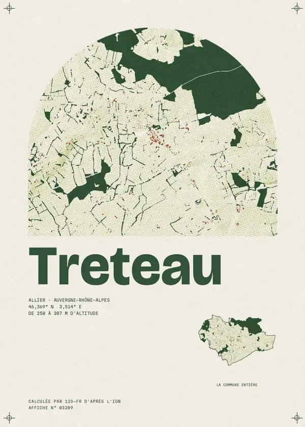 Affiche de Treteau, calculée par 123-fr d'après l'IGN