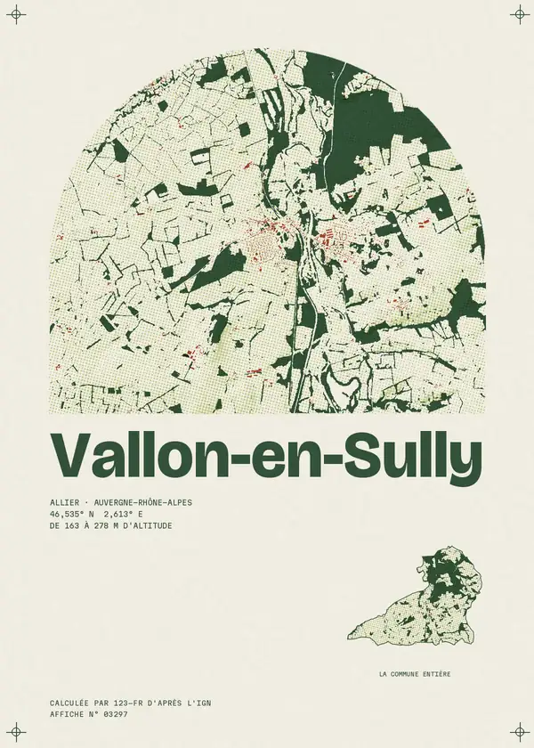 Affiche de Vallon-en-Sully, calculée par 123-fr d'après l'IGN
