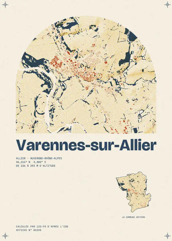 Affiche de Varennes-sur-Allier, calculée par 123-fr d'après l'IGN