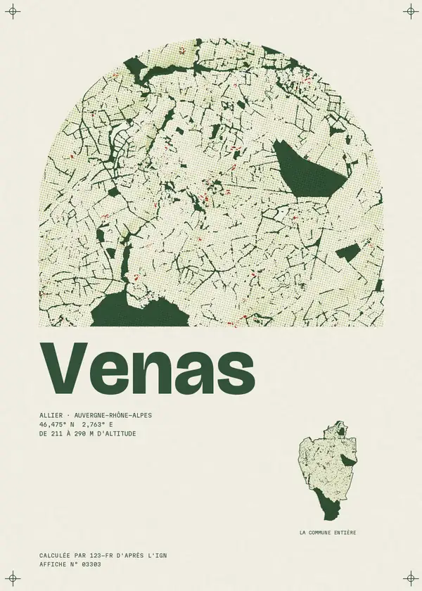 Affiche de Venas, calculée par 123-fr d'après l'IGN
