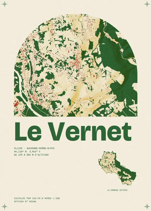Affiche de Le Vernet, calculée par 123-fr d'après l'IGN
