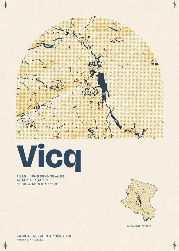 Affiche de Vicq, calculée par 123-fr d'après l'IGN